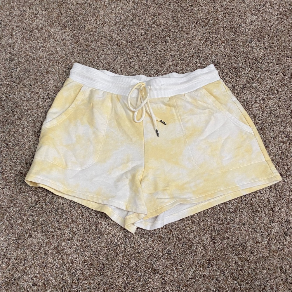 yellow tye dye sweatshorts